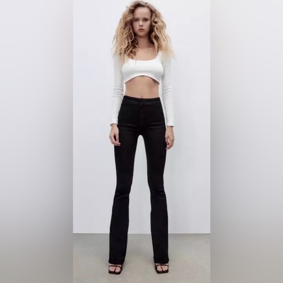 ZARA BLACK FLARE JEANS - Picture 3 of 6